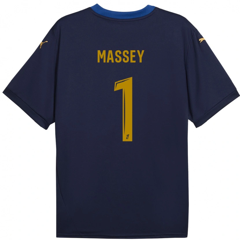 Danxen Kinder Kayza Massey #1 Marineblau Gold Auswärtstrikot Trikot 2024/25 T-Shirt Schweiz