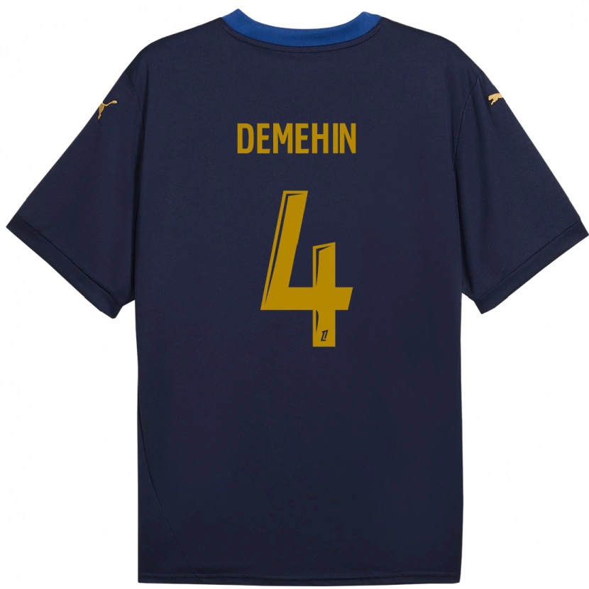 Danxen Kinder Oluwatosin Demehin #4 Marineblau Gold Auswärtstrikot Trikot 2024/25 T-Shirt Schweiz