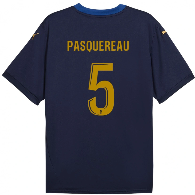 Danxen Kinder Julie Pasquereau #5 Marineblau Gold Auswärtstrikot Trikot 2024/25 T-Shirt Schweiz