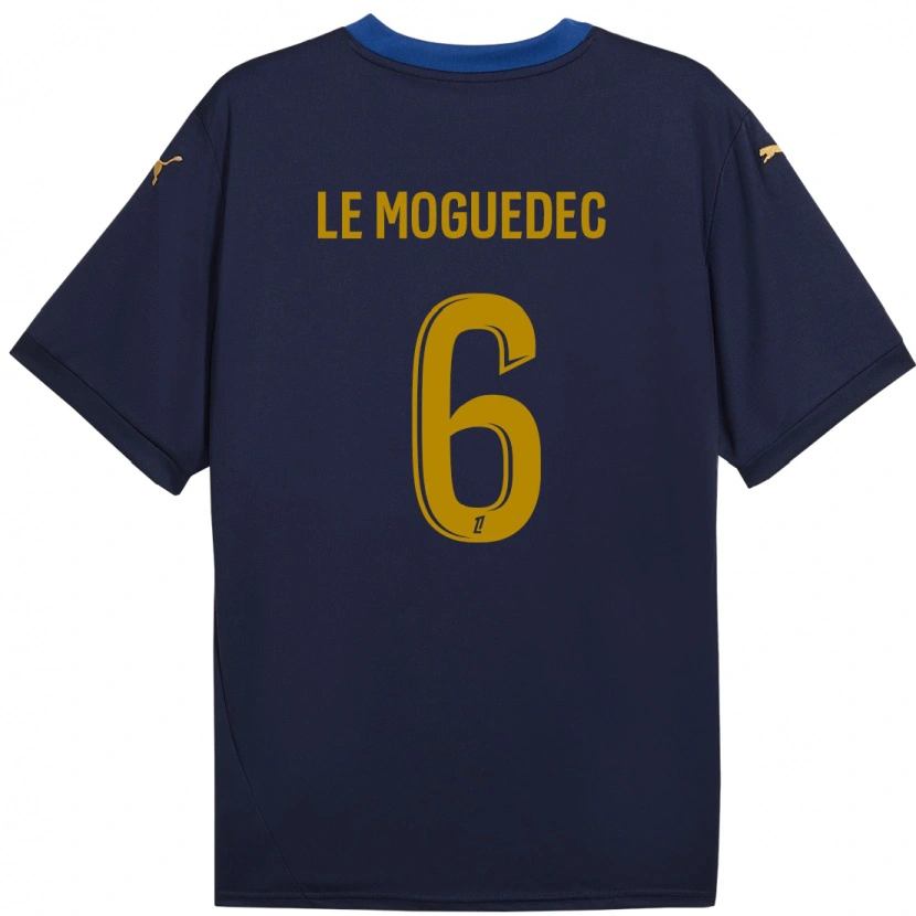 Danxen Kinder Anaële Le Moguédec #6 Marineblau Gold Auswärtstrikot Trikot 2024/25 T-Shirt Schweiz