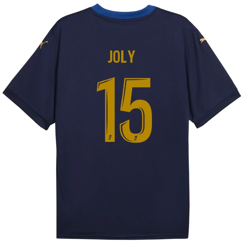 Danxen Kinder Lou-Ann Joly #15 Marineblau Gold Auswärtstrikot Trikot 2024/25 T-Shirt Schweiz