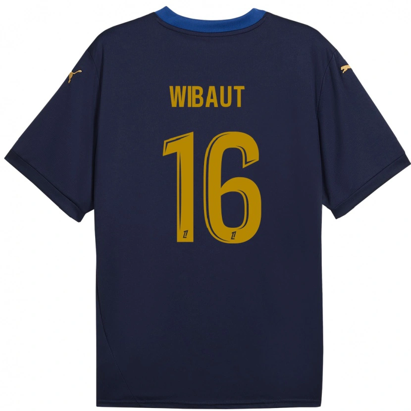 Danxen Kinder Clara Wibaut #16 Marineblau Gold Auswärtstrikot Trikot 2024/25 T-Shirt Schweiz