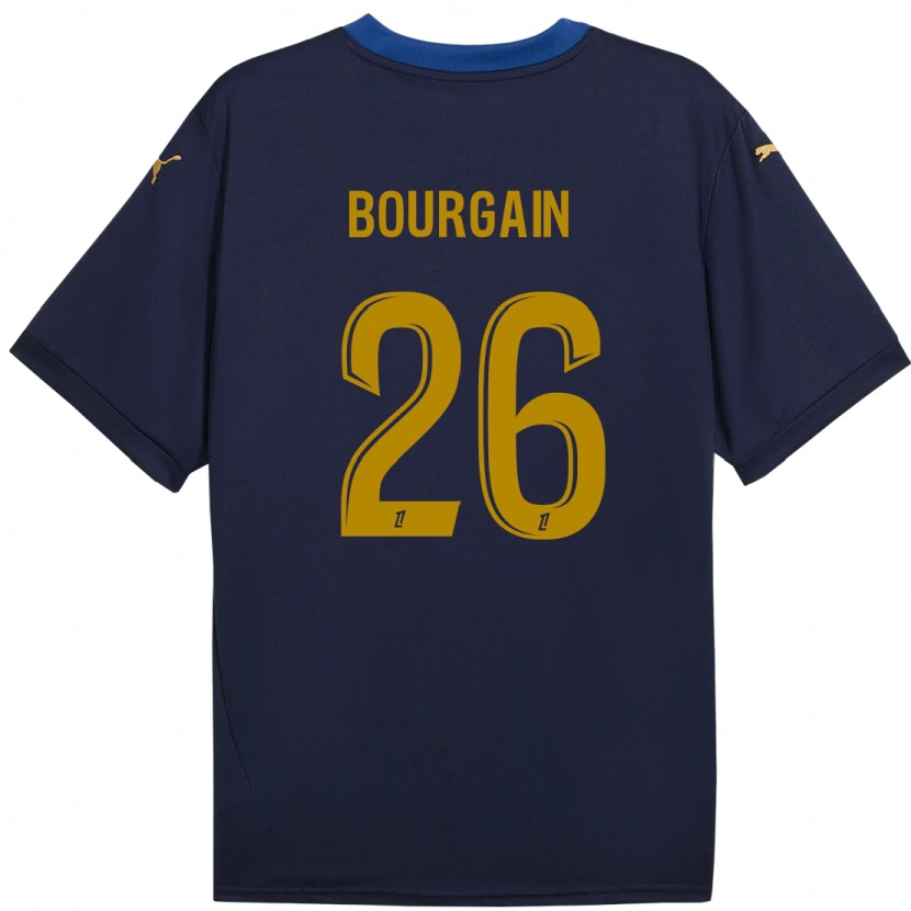 Danxen Kinder Léa Bourgain #26 Marineblau Gold Auswärtstrikot Trikot 2024/25 T-Shirt Schweiz