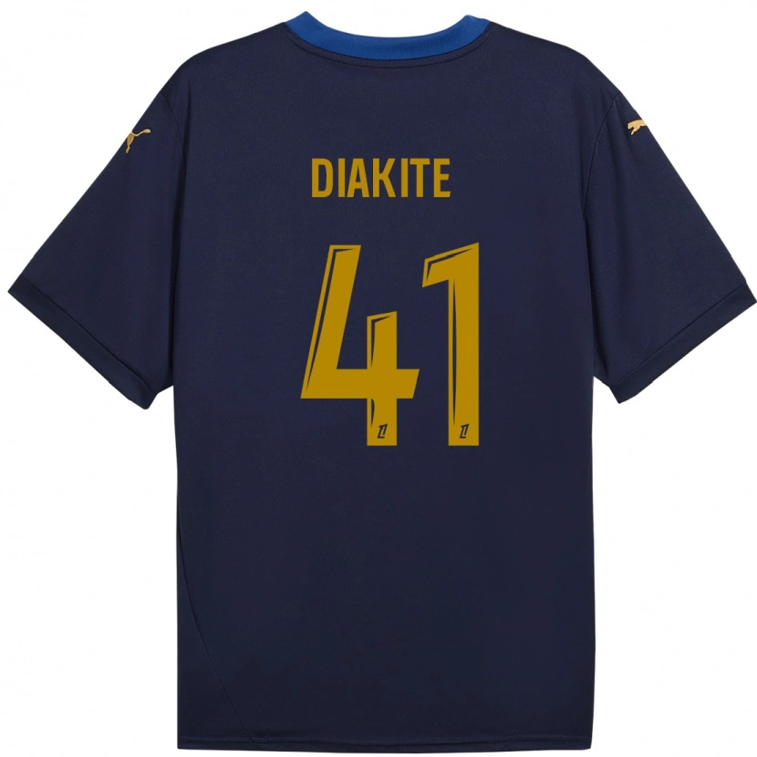 Danxen Kinder Ibrahim Diakité #41 Marineblau Gold Auswärtstrikot Trikot 2024/25 T-Shirt Schweiz