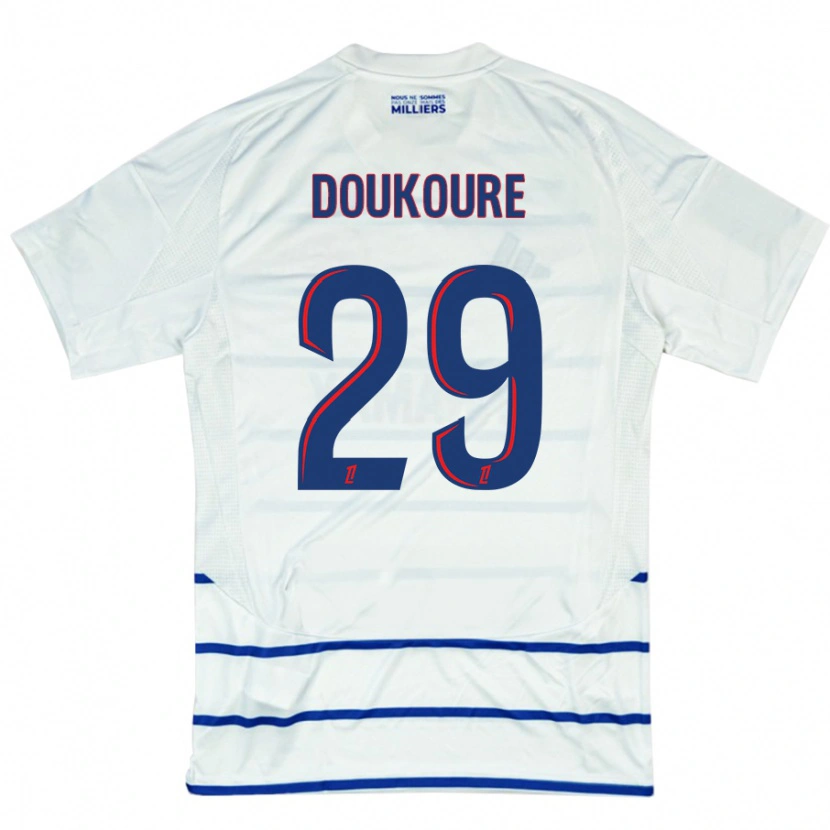 Danxen Kinder Ismaël Doukouré #29 Weiß Blau Auswärtstrikot Trikot 2024/25 T-Shirt Schweiz