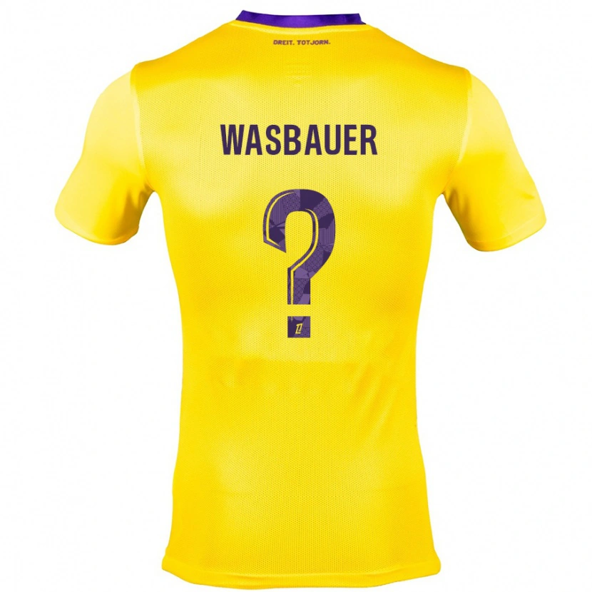 Danxen Kinder Nicolas Wasbauer #0 Gelb Lila Auswärtstrikot Trikot 2024/25 T-Shirt Schweiz