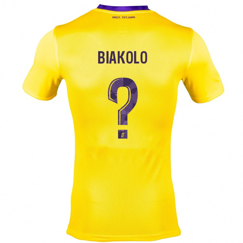 Danxen Kinder Tony Biakolo #0 Gelb Lila Auswärtstrikot Trikot 2024/25 T-Shirt Schweiz