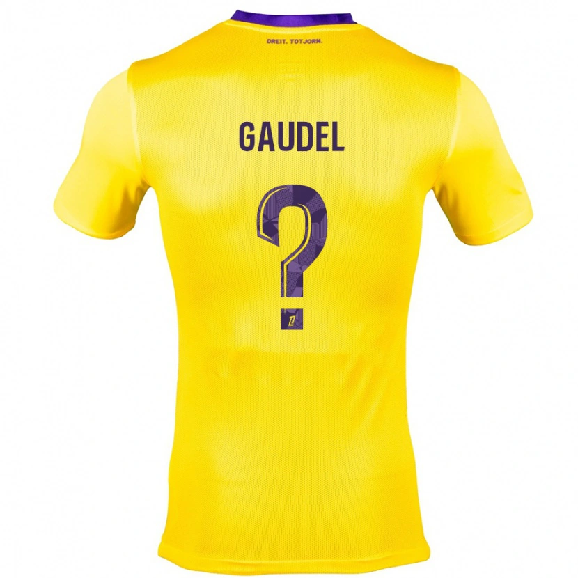 Danxen Kinder Raphaël Gaudel #0 Gelb Lila Auswärtstrikot Trikot 2024/25 T-Shirt Schweiz