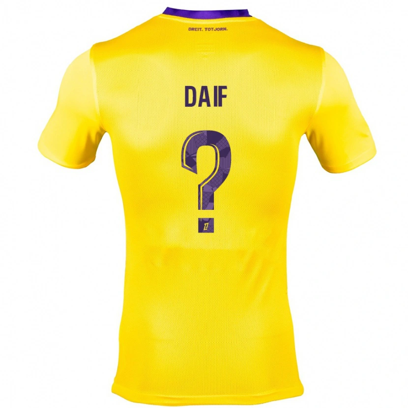 Danxen Kinder Mouhamed Daif #0 Gelb Lila Auswärtstrikot Trikot 2024/25 T-Shirt Schweiz