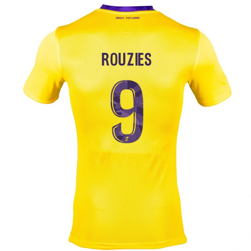 Danxen Kinder Manon Rouzies #9 Gelb Lila Auswärtstrikot Trikot 2024/25 T-Shirt Schweiz