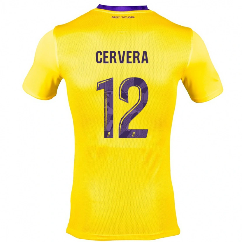 Danxen Kinder Laurianne Cervera #12 Gelb Lila Auswärtstrikot Trikot 2024/25 T-Shirt Schweiz