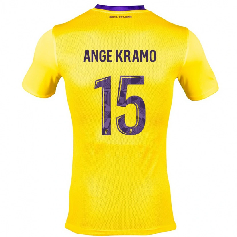 Danxen Kinder Marie Ange Kramo #15 Gelb Lila Auswärtstrikot Trikot 2024/25 T-Shirt Schweiz