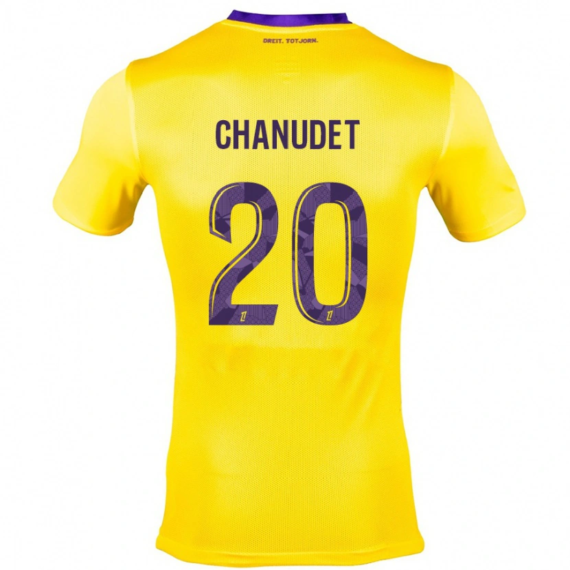 Danxen Kinder Coralie Chanudet #20 Gelb Lila Auswärtstrikot Trikot 2024/25 T-Shirt Schweiz