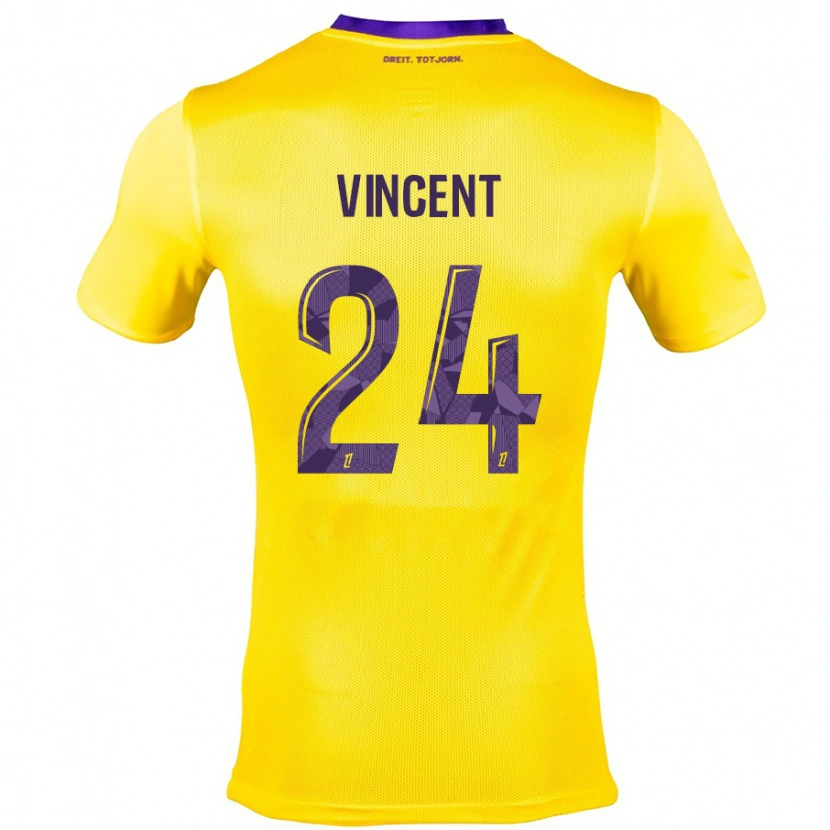 Danxen Kinder Magalie Vincent #24 Gelb Lila Auswärtstrikot Trikot 2024/25 T-Shirt Schweiz