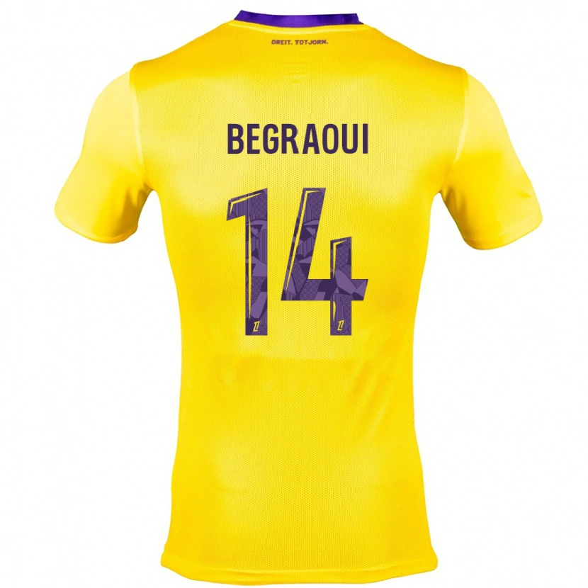 Danxen Kinder Yanis Begraoui #14 Gelb Lila Auswärtstrikot Trikot 2024/25 T-Shirt Schweiz