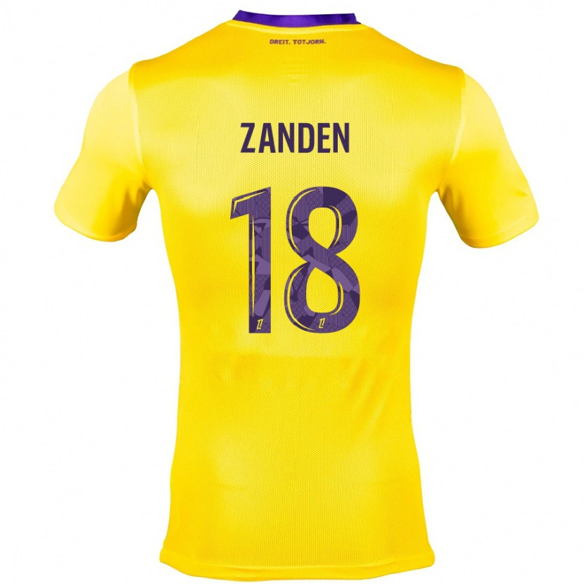 Danxen Kinder Oliver Zandén #18 Gelb Lila Auswärtstrikot Trikot 2024/25 T-Shirt Schweiz