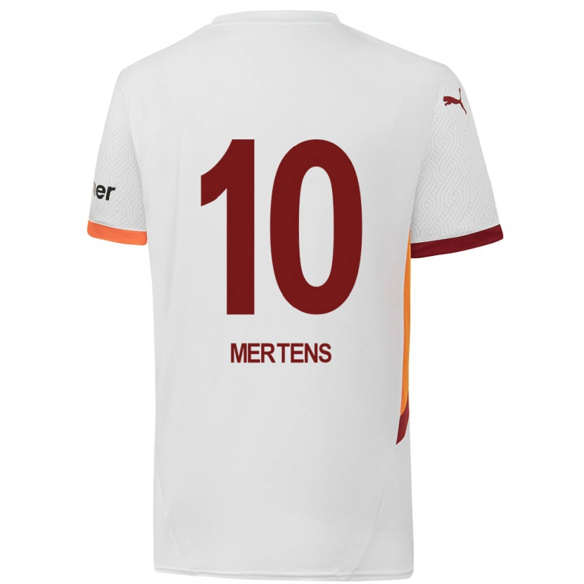 Danxen Kinder Dries Mertens #10 Weiß Gelb Rot Auswärtstrikot Trikot 2024/25 T-Shirt Schweiz