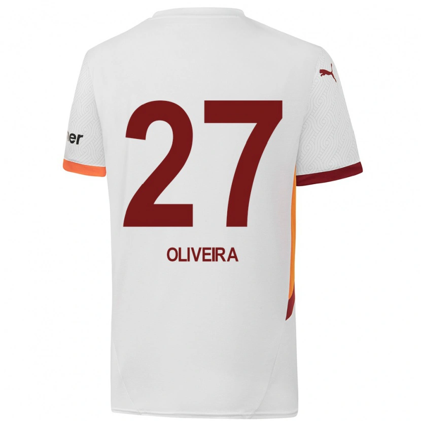 Danxen Kinder Sérgio Oliveira #27 Weiß Gelb Rot Auswärtstrikot Trikot 2024/25 T-Shirt Schweiz