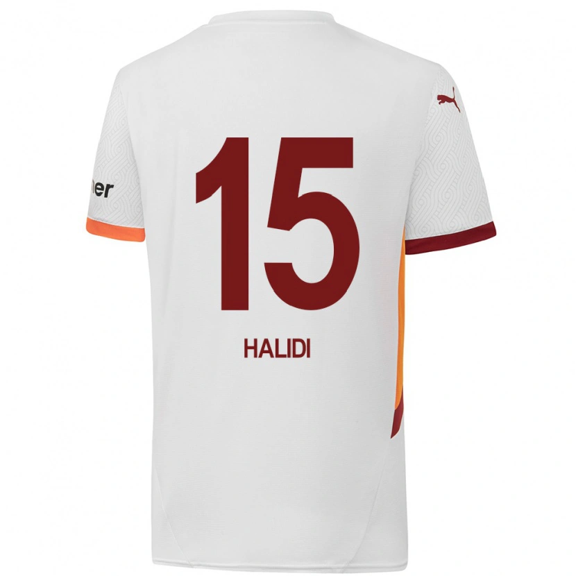 Danxen Kinder İsa Halidi #15 Weiß Gelb Rot Auswärtstrikot Trikot 2024/25 T-Shirt Schweiz