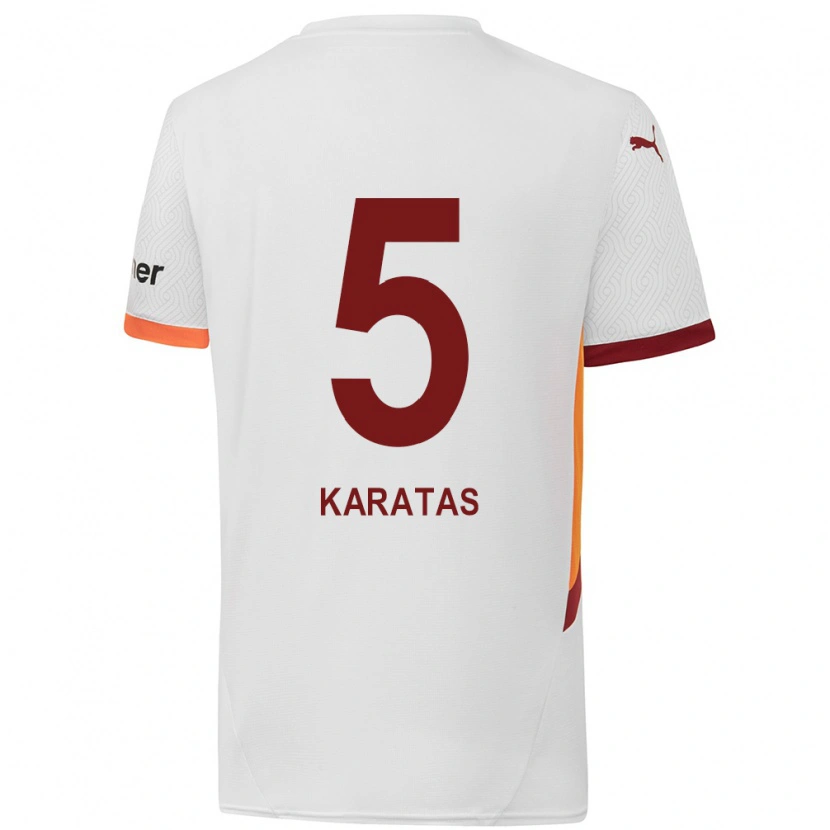 Danxen Kinder Eda Karataş #5 Weiß Gelb Rot Auswärtstrikot Trikot 2024/25 T-Shirt Schweiz