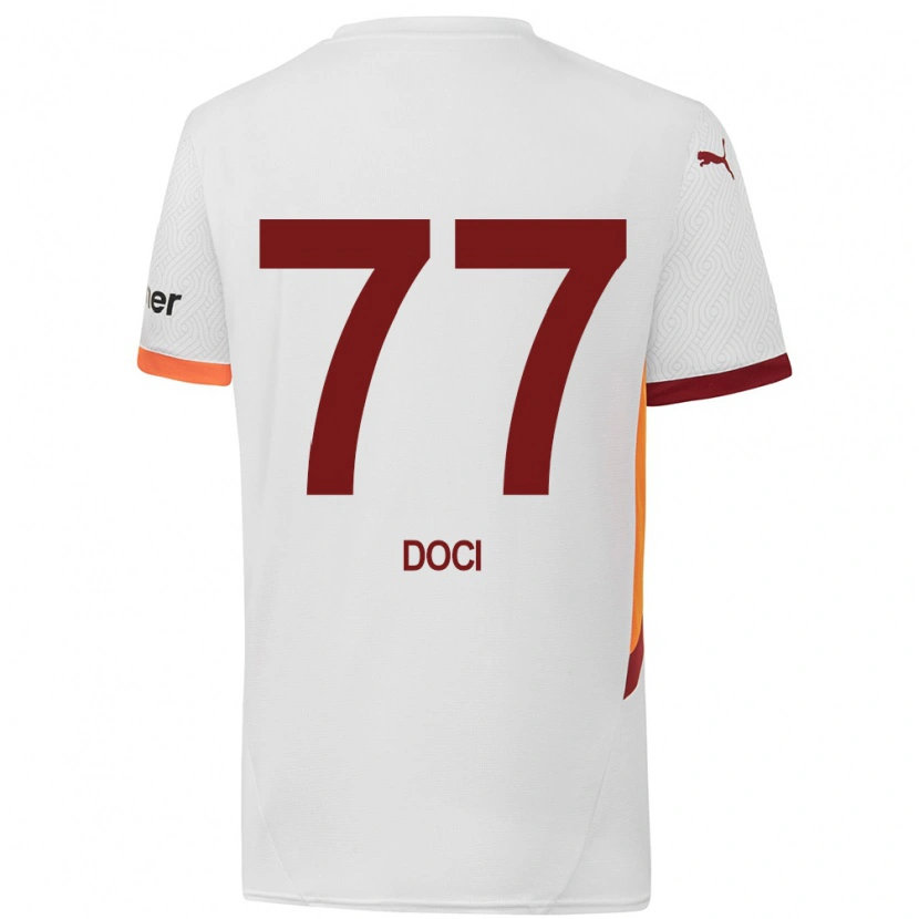 Danxen Kinder Megi Doci #77 Weiß Gelb Rot Auswärtstrikot Trikot 2024/25 T-Shirt Schweiz