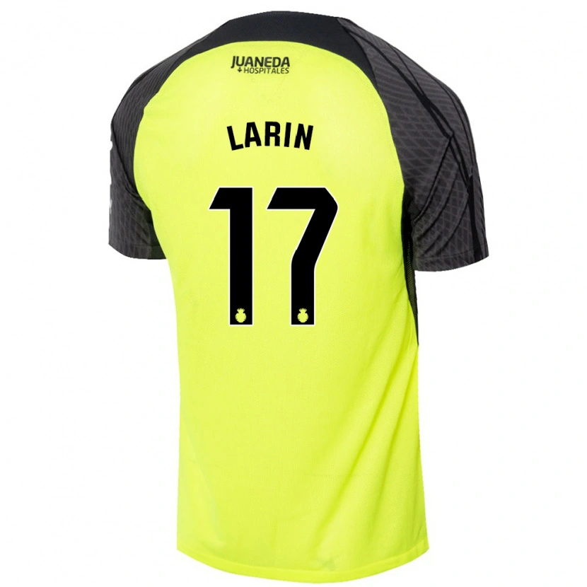 Danxen Kinder Cyle Larin #17 Fluoreszierend Grün Schwarz Auswärtstrikot Trikot 2024/25 T-Shirt Schweiz