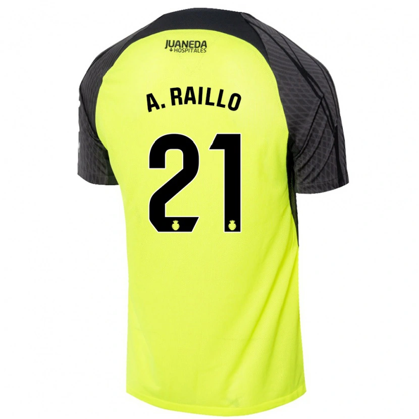 Danxen Kinder Antonio Raíllo #21 Fluoreszierend Grün Schwarz Auswärtstrikot Trikot 2024/25 T-Shirt Schweiz