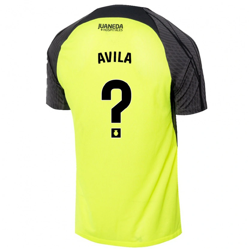 Danxen Kinder Santiago Avila #0 Fluoreszierend Grün Schwarz Auswärtstrikot Trikot 2024/25 T-Shirt Schweiz