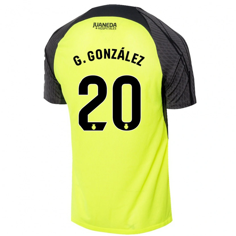 Danxen Kinder Giovanni González #20 Fluoreszierend Grün Schwarz Auswärtstrikot Trikot 2024/25 T-Shirt Schweiz