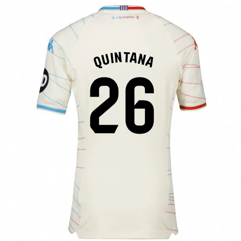 Danxen Kinder Alberto Quintana #26 Weiß Rot Blau Auswärtstrikot Trikot 2024/25 T-Shirt Schweiz