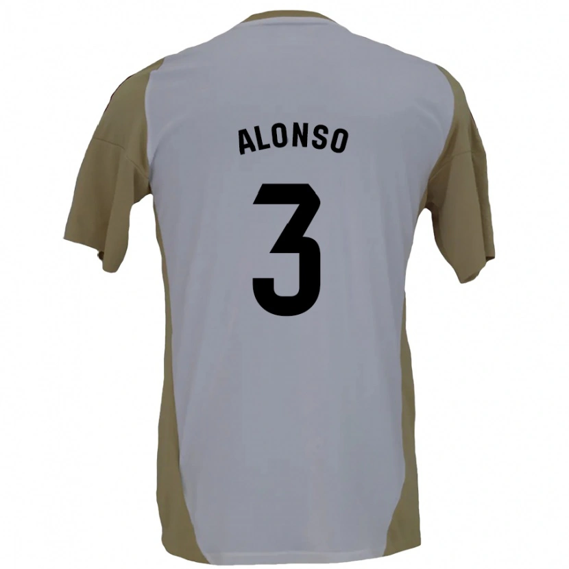 Danxen Kinder Julio Alonso #3 Braunweiß Auswärtstrikot Trikot 2024/25 T-Shirt Schweiz