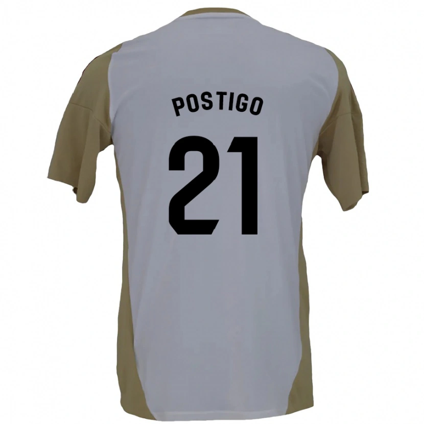 Danxen Kinder Sergio Postigo #21 Braunweiß Auswärtstrikot Trikot 2024/25 T-Shirt Schweiz