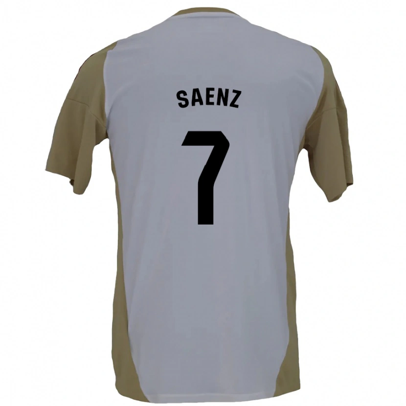 Danxen Kinder Raúl Sáenz #7 Braunweiß Auswärtstrikot Trikot 2024/25 T-Shirt Schweiz