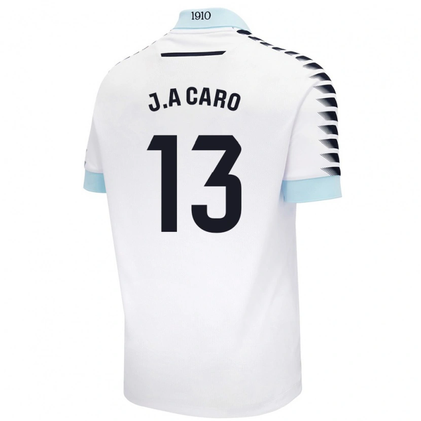 Danxen Kinder José Antonio Caro #13 Weiß Blau Auswärtstrikot Trikot 2024/25 T-Shirt Schweiz