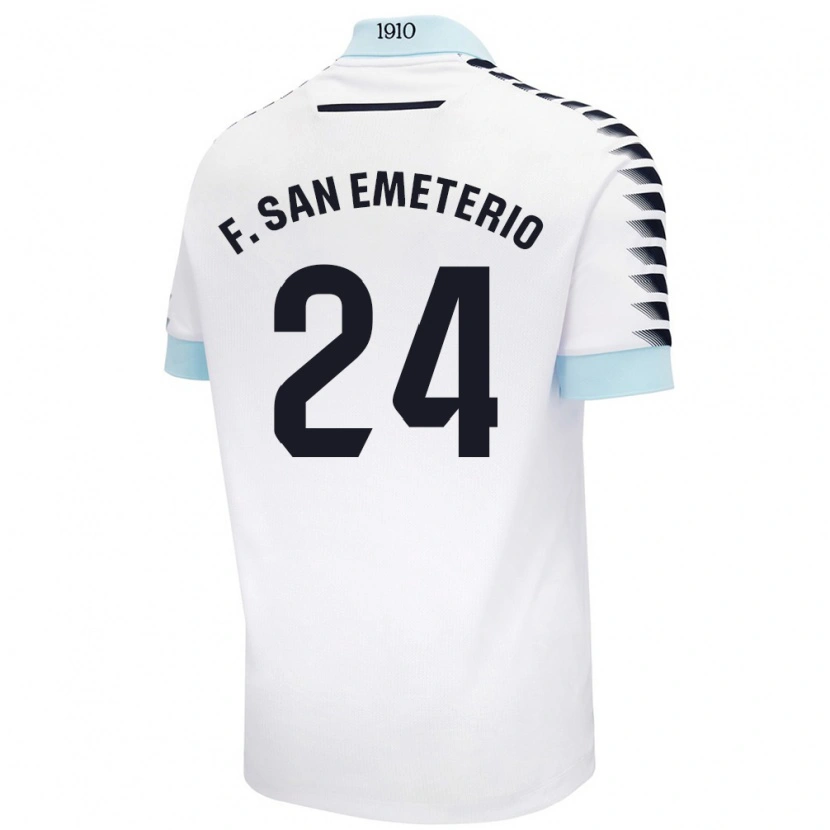 Danxen Kinder Fede San Emeterio #24 Weiß Blau Auswärtstrikot Trikot 2024/25 T-Shirt Schweiz