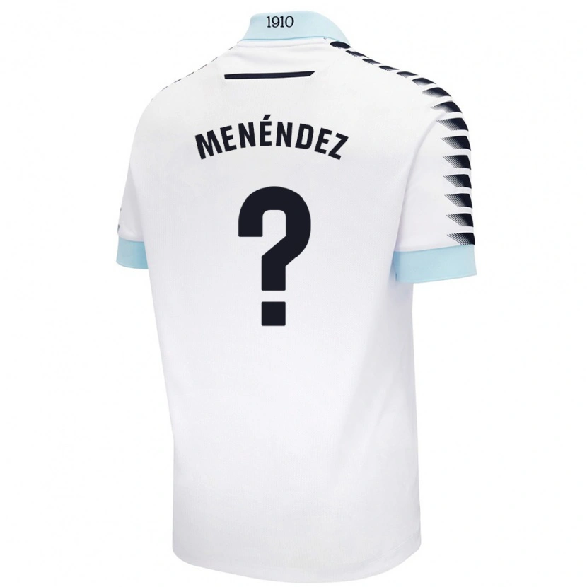 Danxen Kinder Jaime Menéndez #0 Weiß Blau Auswärtstrikot Trikot 2024/25 T-Shirt Schweiz