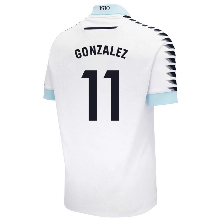 Danxen Kinder Chus González #11 Weiß Blau Auswärtstrikot Trikot 2024/25 T-Shirt Schweiz