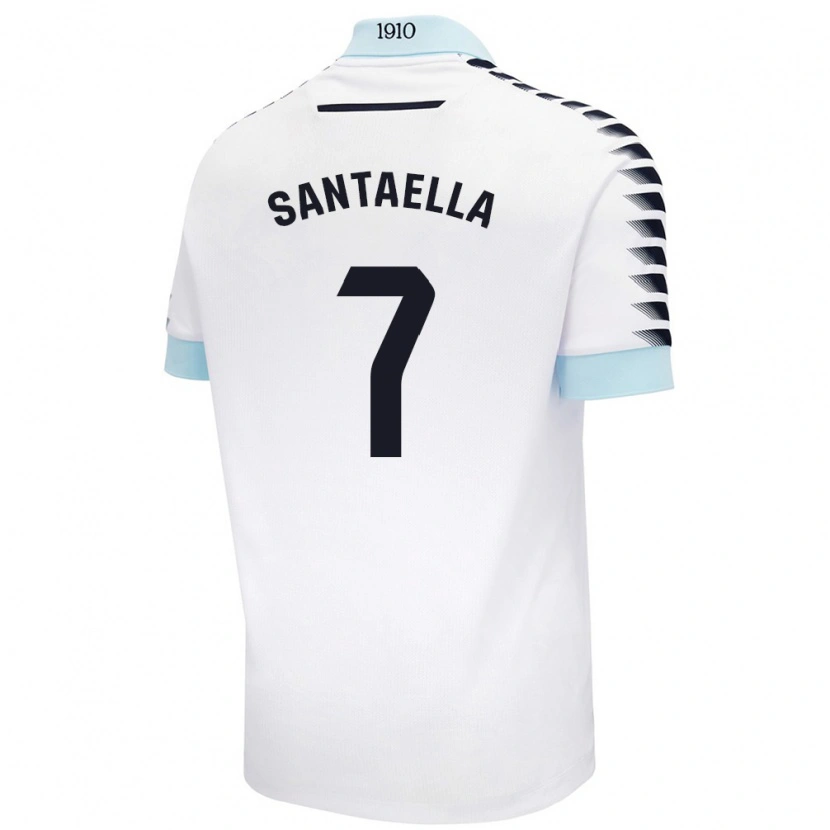 Danxen Kinder Natalia Santaella Picón #7 Weiß Blau Auswärtstrikot Trikot 2024/25 T-Shirt Schweiz