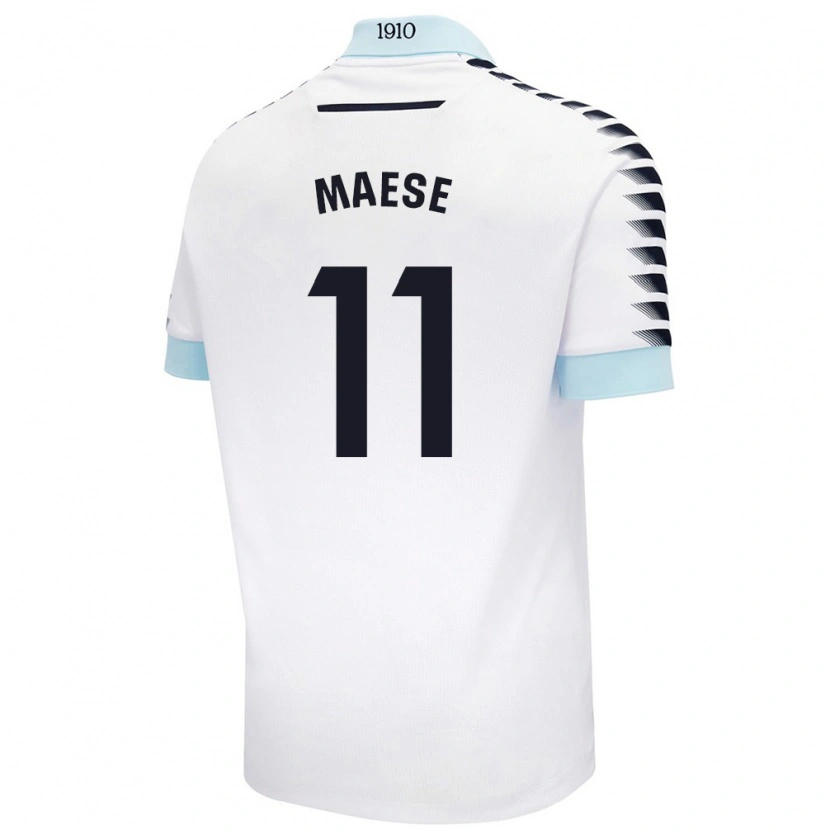 Danxen Kinder María Del Carmen Maese Gaitán #11 Weiß Blau Auswärtstrikot Trikot 2024/25 T-Shirt Schweiz