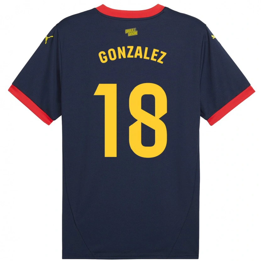 Danxen Kinder Gerard González #18 Marinerot Auswärtstrikot Trikot 2024/25 T-Shirt Schweiz