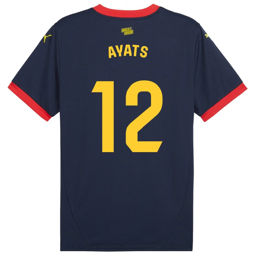 Danxen Kinder Mònica Ayats #12 Marinerot Auswärtstrikot Trikot 2024/25 T-Shirt Schweiz