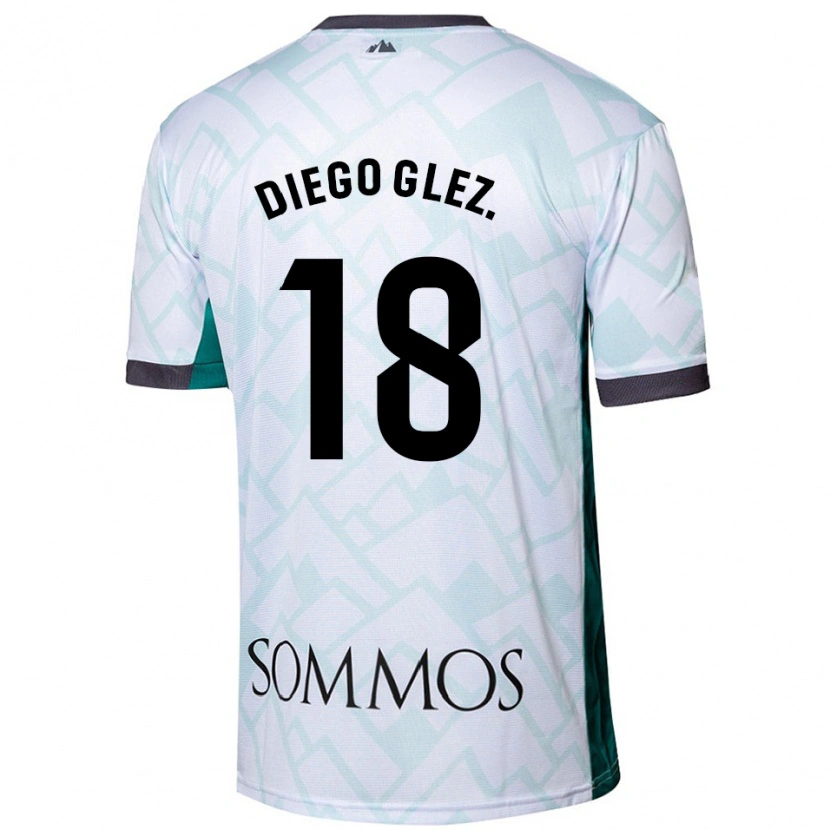 Danxen Kinder Diego González #18 Weiß Grün Auswärtstrikot Trikot 2024/25 T-Shirt Schweiz