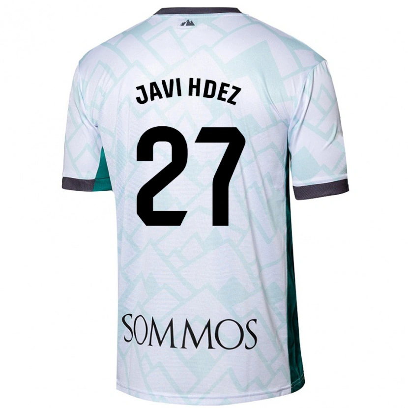 Danxen Kinder Javi Hernández #27 Weiß Grün Auswärtstrikot Trikot 2024/25 T-Shirt Schweiz