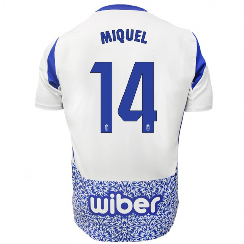 Danxen Kinder Ignasi Miquel #14 Weiß Blau Auswärtstrikot Trikot 2024/25 T-Shirt Schweiz