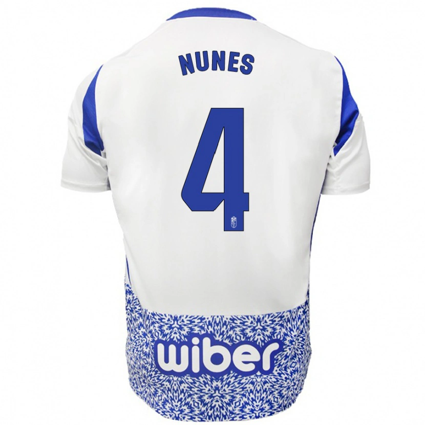 Danxen Kinder David Nunes #4 Weiß Blau Auswärtstrikot Trikot 2024/25 T-Shirt Schweiz