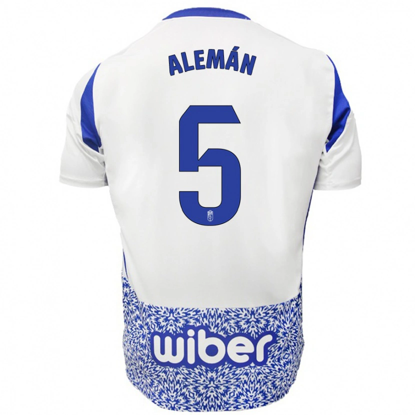 Danxen Kinder Carlos Alemán #5 Weiß Blau Auswärtstrikot Trikot 2024/25 T-Shirt Schweiz