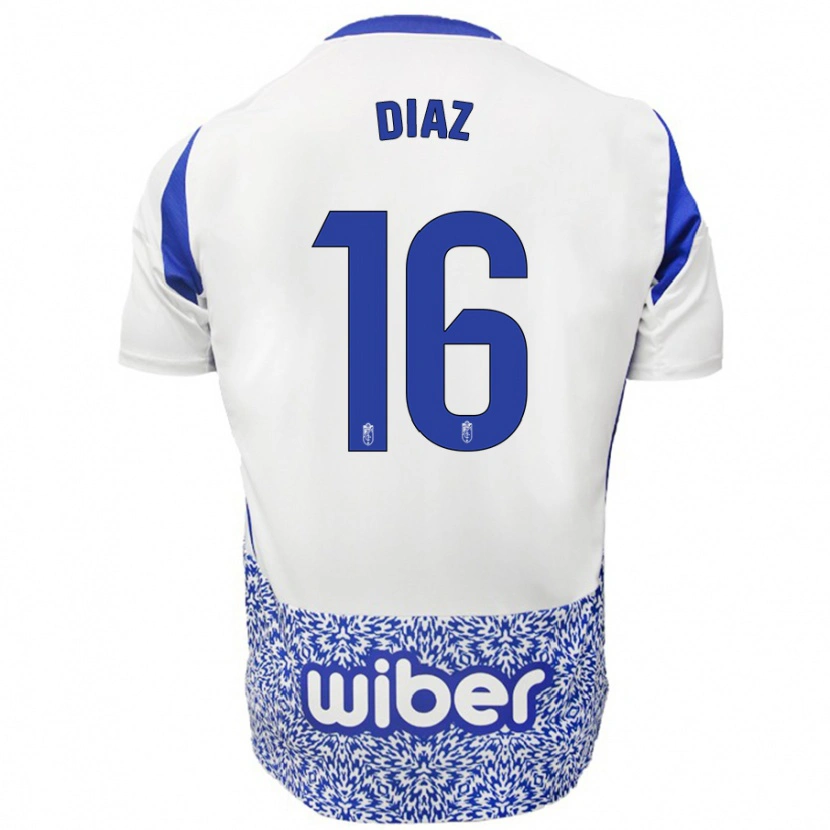 Danxen Kinder Víctor Díaz #16 Weiß Blau Auswärtstrikot Trikot 2024/25 T-Shirt Schweiz