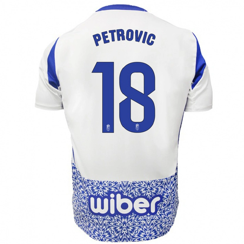 Danxen Kinder Njegos Petrovic #18 Weiß Blau Auswärtstrikot Trikot 2024/25 T-Shirt Schweiz