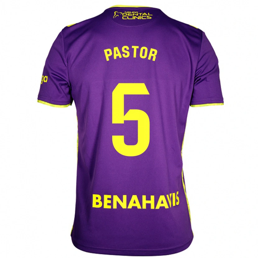 Danxen Kinder Álex Pastor #5 Lila Gelb Auswärtstrikot Trikot 2024/25 T-Shirt Schweiz