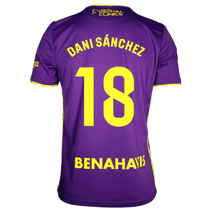 Danxen Kinder Dani Sánchez #18 Lila Gelb Auswärtstrikot Trikot 2024/25 T-Shirt Schweiz